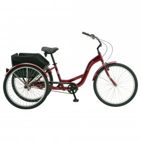Schwinn Meridian Adult Tricycle, Single Speed, 26-inch Wheels, Burgundy